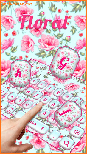 Lovely Pink Floral Flower Keyboard screenshot