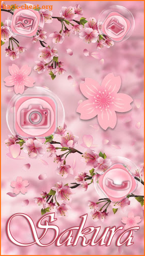 Lovely Pink Sakura Themes Live Wallpapers screenshot