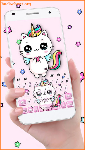 Lovely Unicorn Cat Keyboard Theme screenshot