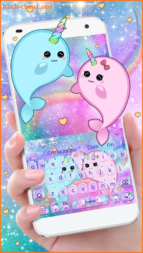 Lovely Unicorn Whale Keyboard screenshot