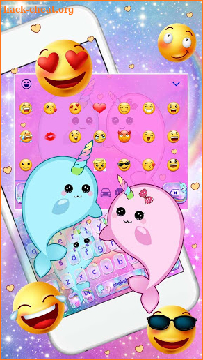 Lovely Unicorn Whale Keyboard screenshot