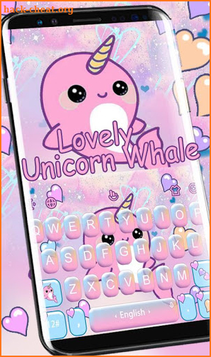 Lovely Unicorn Whale Keyboard Theme screenshot