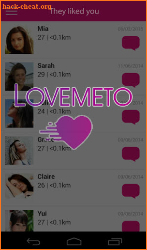 Lovemeto screenshot