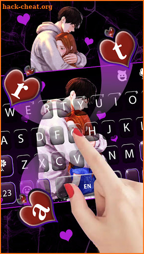 Lovers Hug Keyboard Background screenshot