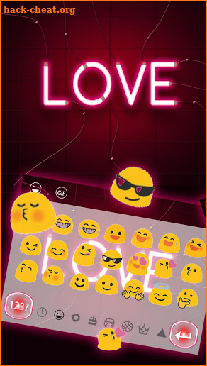 LOVEs red neon lamp keyboard theme screenshot