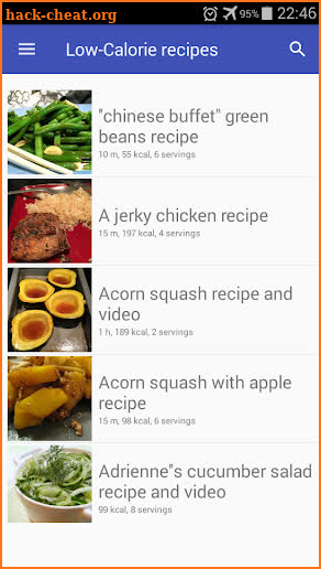 Low-Calorie recipes for free app offline cookbook screenshot