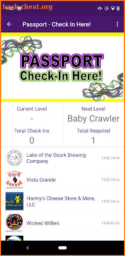 LOZ Mardi Gras Pub Crawl Passport screenshot