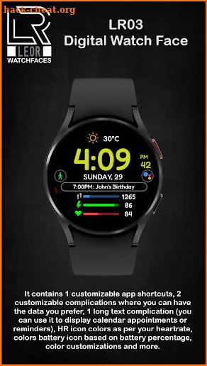 LR03 - Digital Watchface screenshot