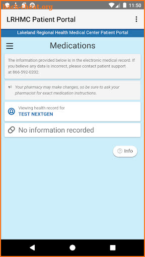 LRHMC Patient Portal screenshot