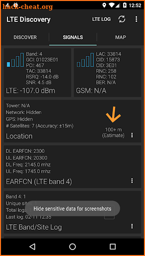 LTE Discovery screenshot