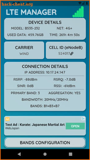 LTE Manager screenshot