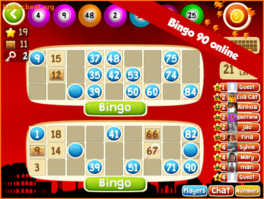 Lua Bingo online screenshot