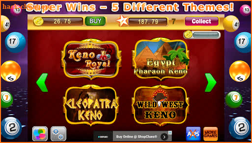 Lucky Keno Numbers Bonus Casino Games Free screenshot