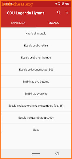 Luganda Anglican Hymns Luganda Anglican Hymns book screenshot
