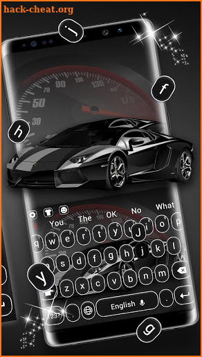 Luxury black sports car keyboard screenshot