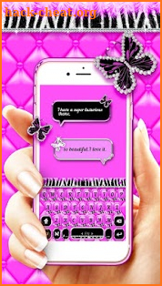 Luxury Butterfly Zebra Keyboard Theme screenshot