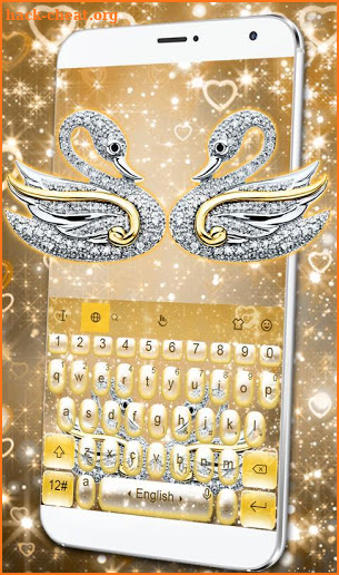 Luxury Gold Diamond Swan Keyboard Theme screenshot