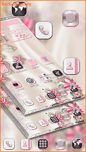 Luxury Gold Pink Flower Theme screenshot