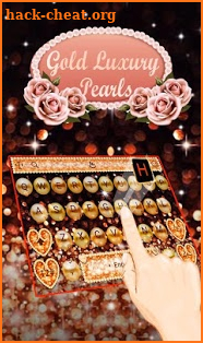 Luxury Gold Rose Pearl Keyboard Theme screenshot