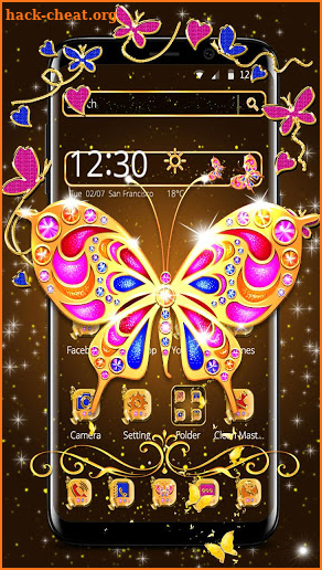 Luxury Golden Butterfly Theme screenshot