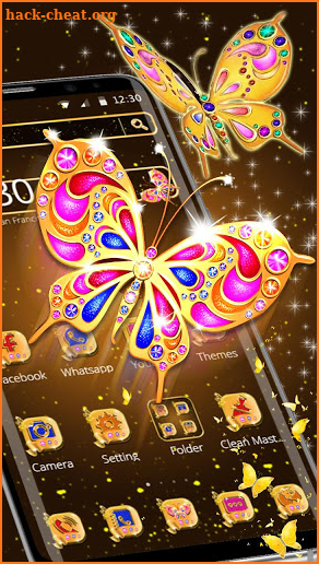 Luxury Golden Butterfly Theme screenshot