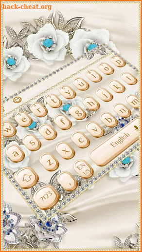 Luxury Golden Diamond Flower Keyboard screenshot