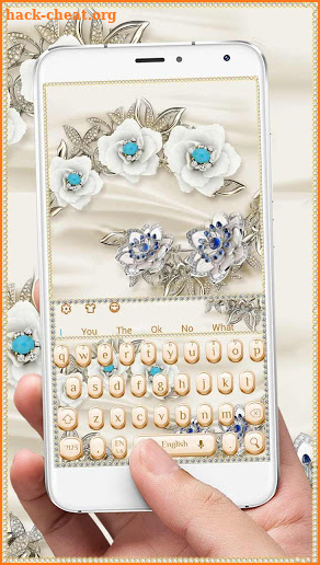 Luxury Golden Diamond Flower Keyboard screenshot