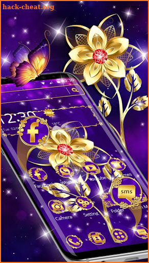 Luxury Golden Purple Flower screenshot