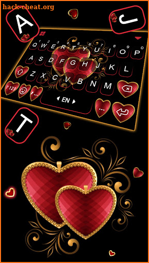 Luxury Hearts Keyboard Background screenshot