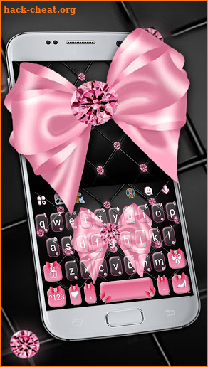 Luxury Pink Bow Keyboard Theme screenshot