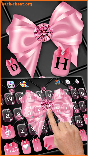 Luxury Pink Bow Keyboard Theme screenshot