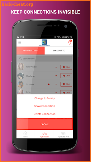 LYK- live chat, share & post with full privacy screenshot