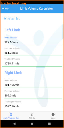 LymVol - Lymphoedema Limb Volume Calculator screenshot