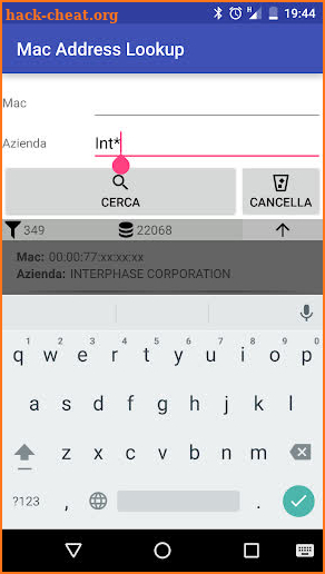 Mac Address Lookup screenshot