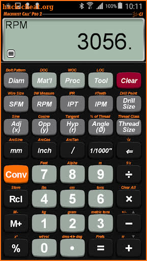 Machinist Calc Pro 2 screenshot