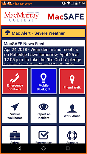 MacMurray College - MacSAFE screenshot