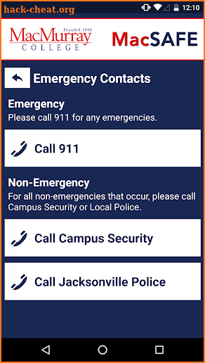 MacMurray College - MacSAFE screenshot