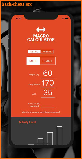 Macro Calculator - Weight Loss and Muscle Gain screenshot