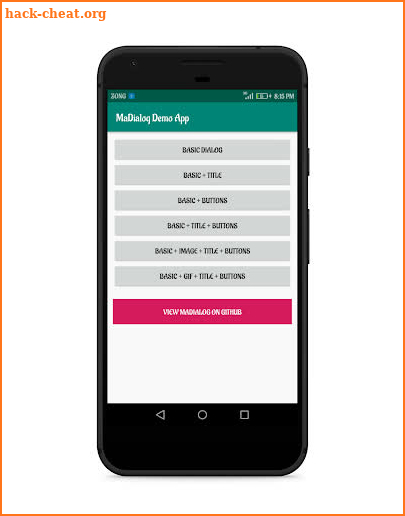 MaDialog Demo App screenshot