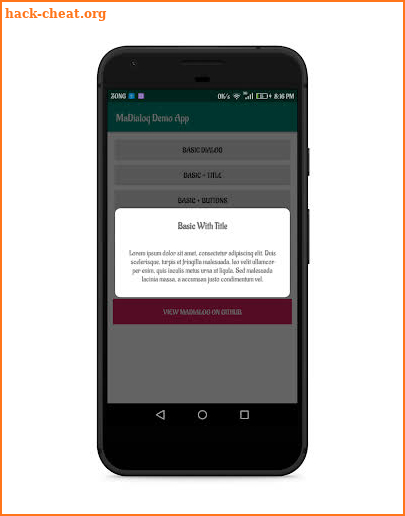 MaDialog Demo App screenshot