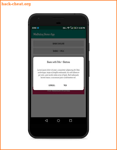 MaDialog Demo App screenshot