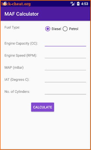 MAF Calculator screenshot