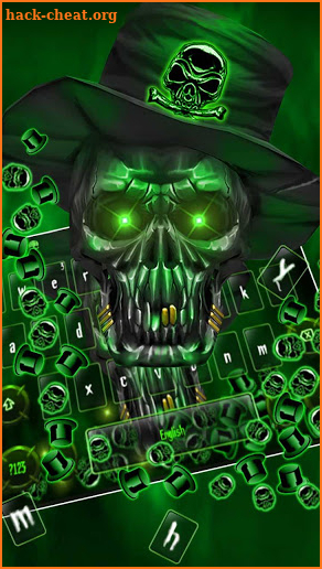 Magical Black Green Skull Gravity Keyboard Theme screenshot