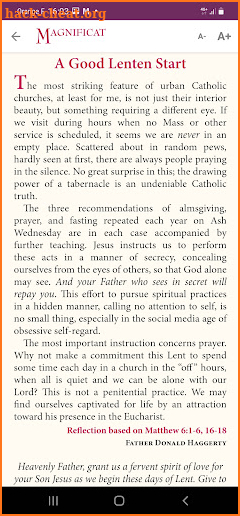 Magnificat Lenten 2022 screenshot