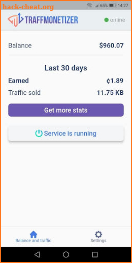 Make money - TraffMonetizer screenshot