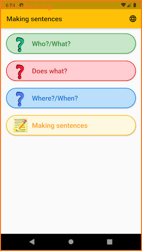 Making sentences screenshot