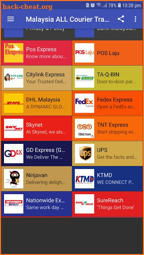 Malaysia ALL Courier Tracking screenshot