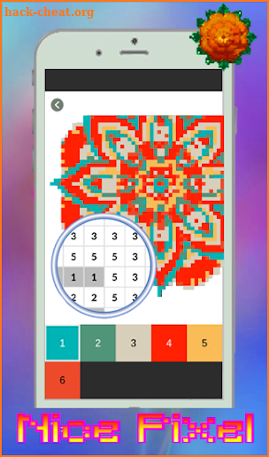 Mandala coloring - Color by number pixel art screenshot