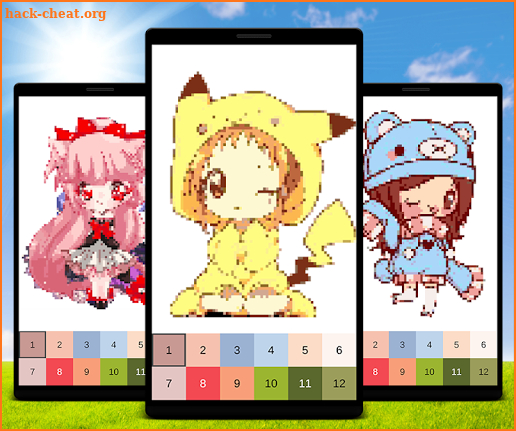 Manga Color by Number: Anime Pixel Art screenshot