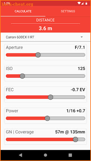 Manual Flash Calculator Pro screenshot